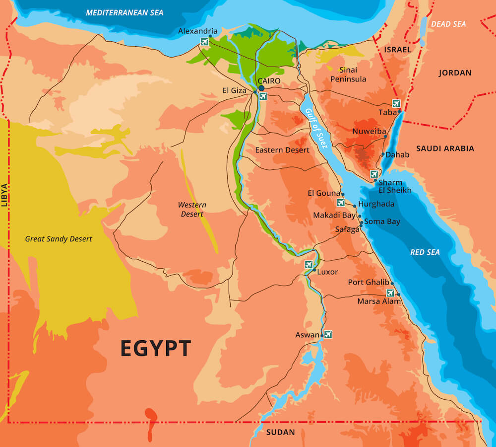Geography Map Of Egypt