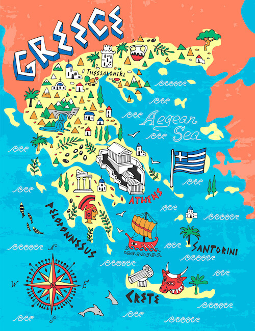 Greece Map For Kids 2 
