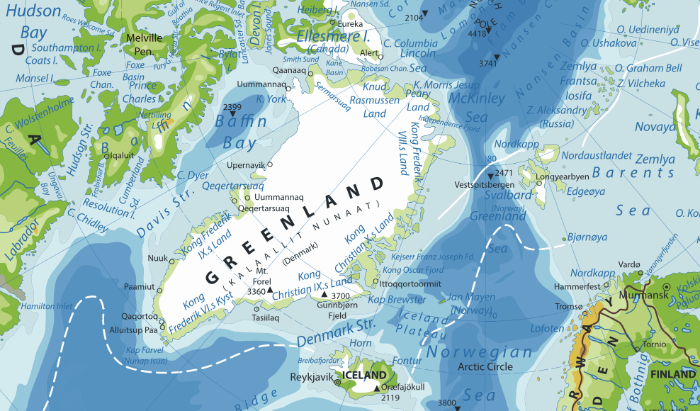 greenland on map