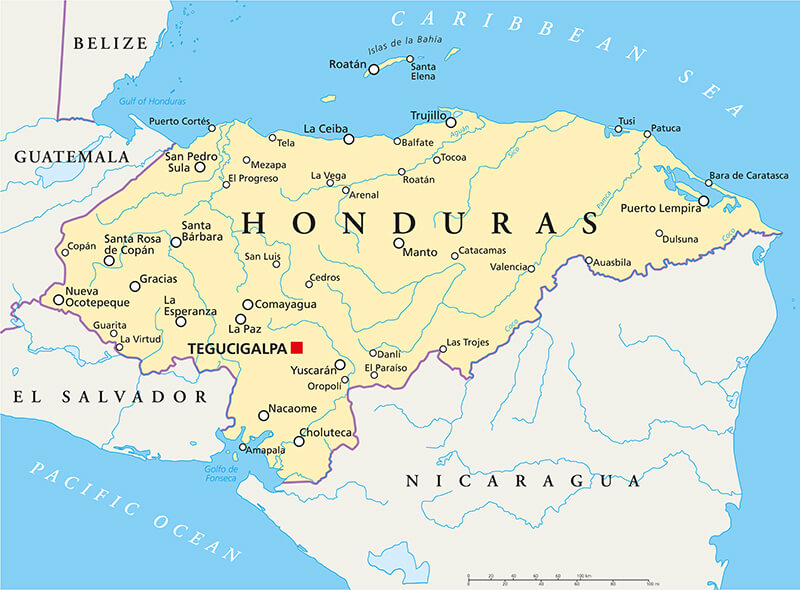 honduras map