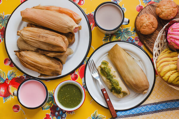 Mexican tamales breakfast