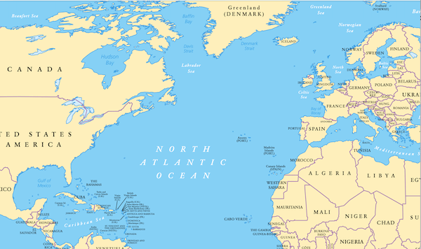 north atlantic ocean map