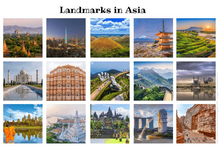 famous landmarks in asia