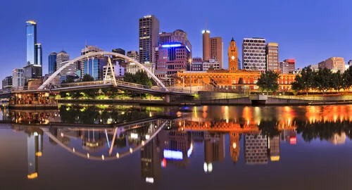 Melbourne skyline along the Yarra River