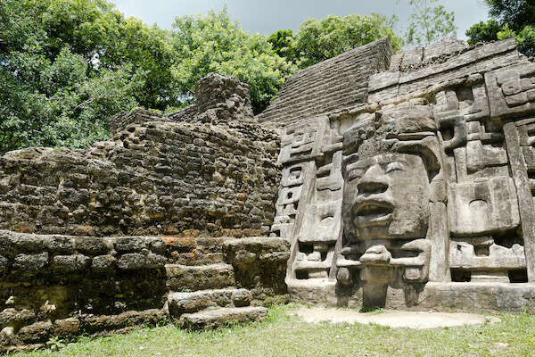 Belize mask temple at Lamanai
