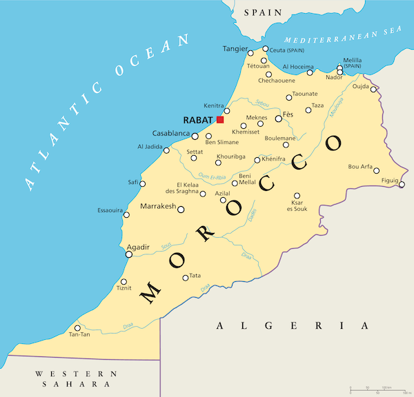 mapa de Marrocos 