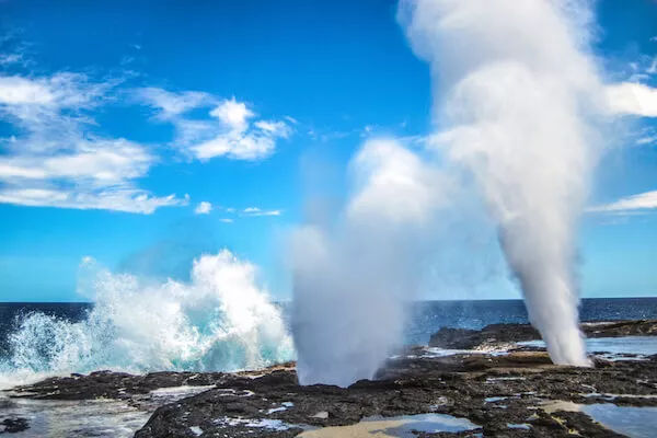 Blowholes on Savaii island/Samoa