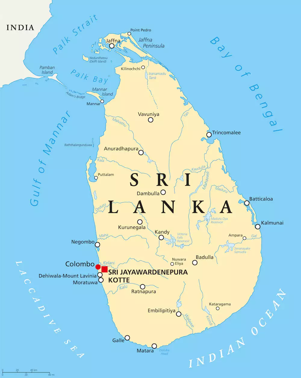 Map of Sri Lanka